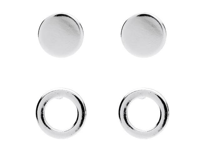 Studex Disc and Circle Stud Earrings Set