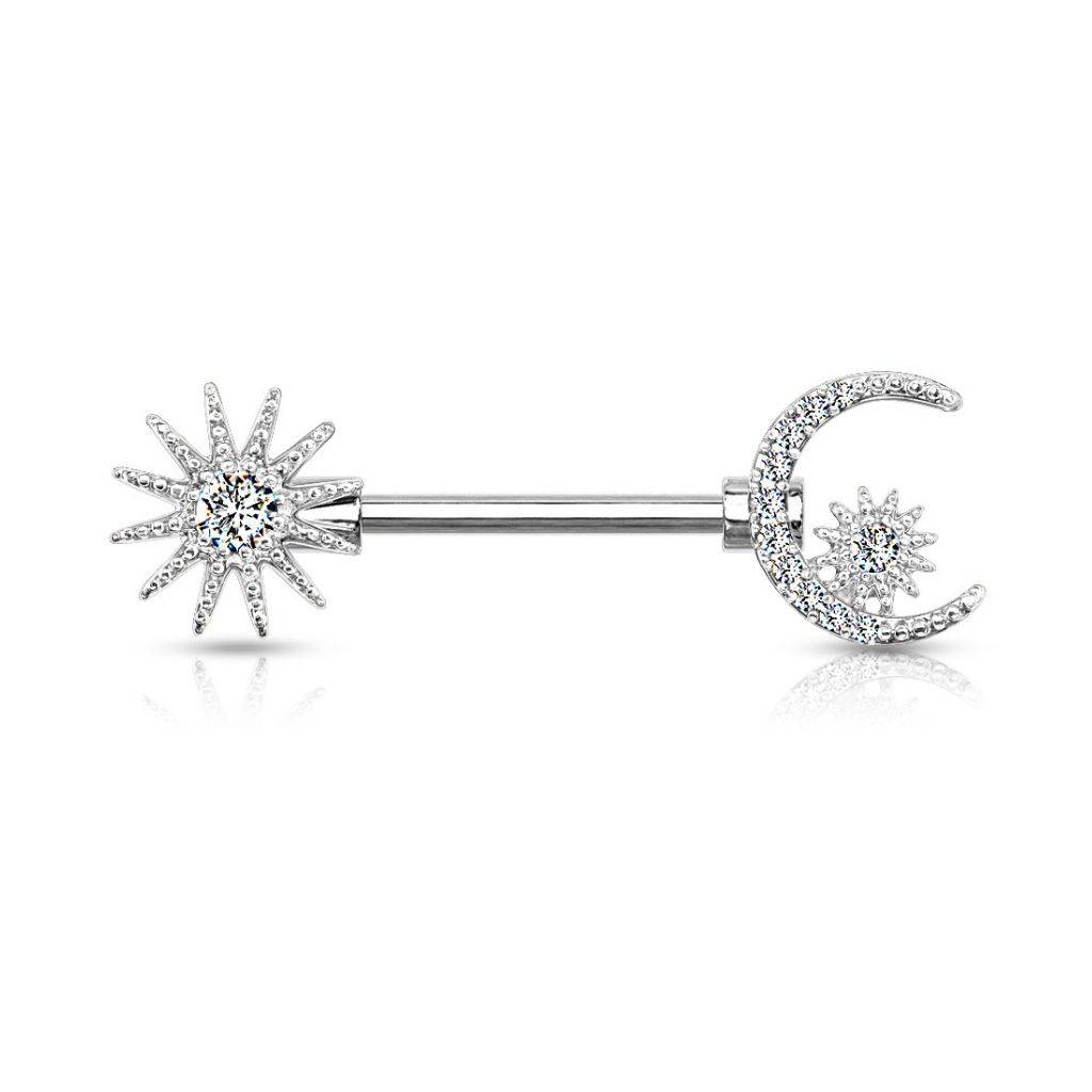 Sun & Moon Vintage Nipple Barbell - SkinKandy | Body Jewellery & Piercing Online Australia