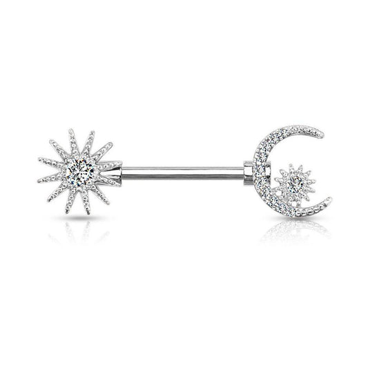 Sun & Moon Vintage Nipple Barbell - SkinKandy | Body Jewellery & Piercing Online Australia