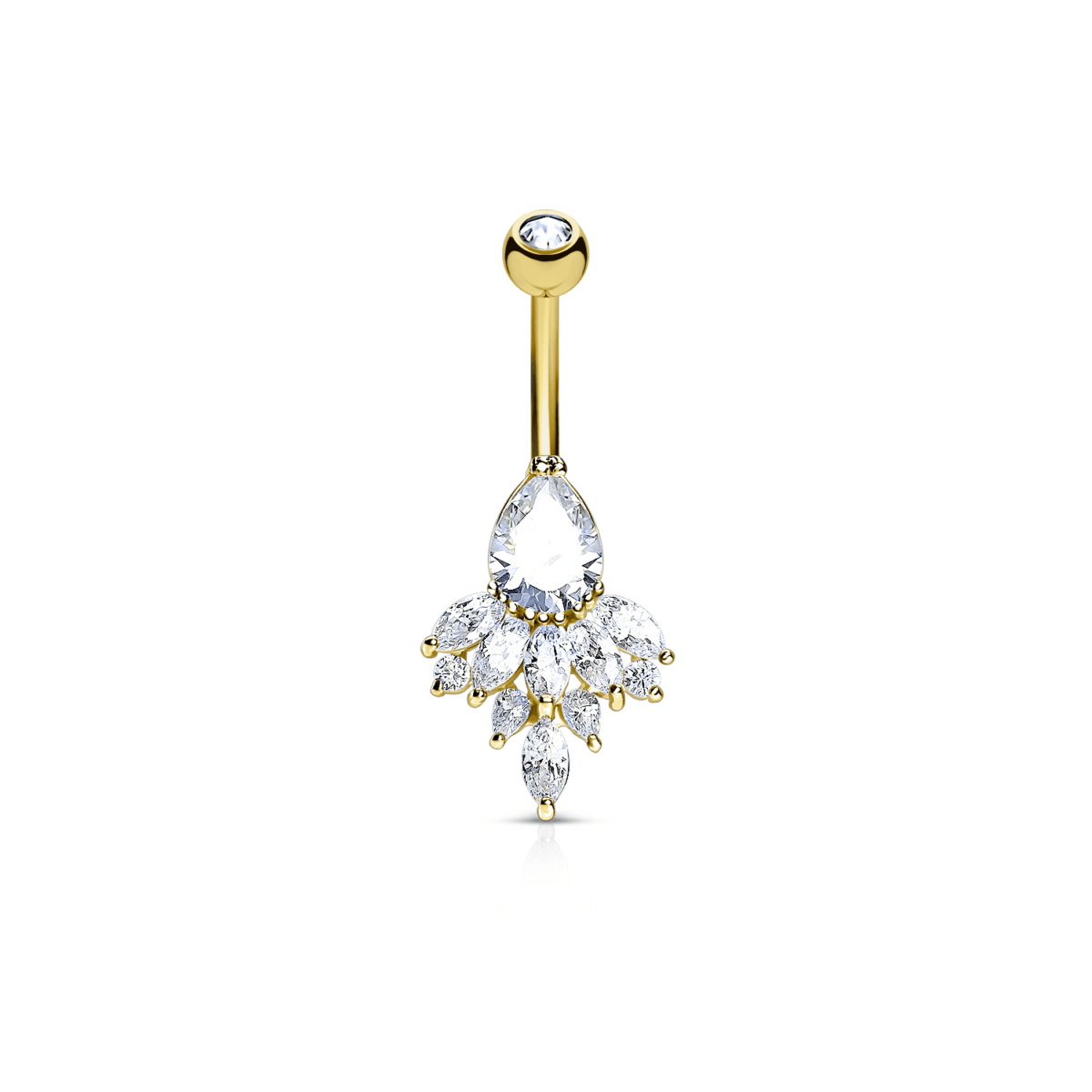Teardrop Marquis Cluster Belly Ring - SkinKandy | Body Jewellery & Piercing Online Australia
