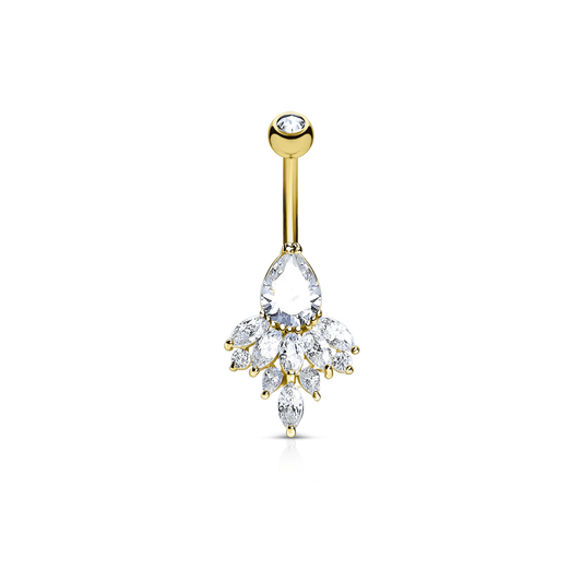 Teardrop Marquis Cluster Belly Ring - SkinKandy | Body Jewellery & Piercing Online Australia