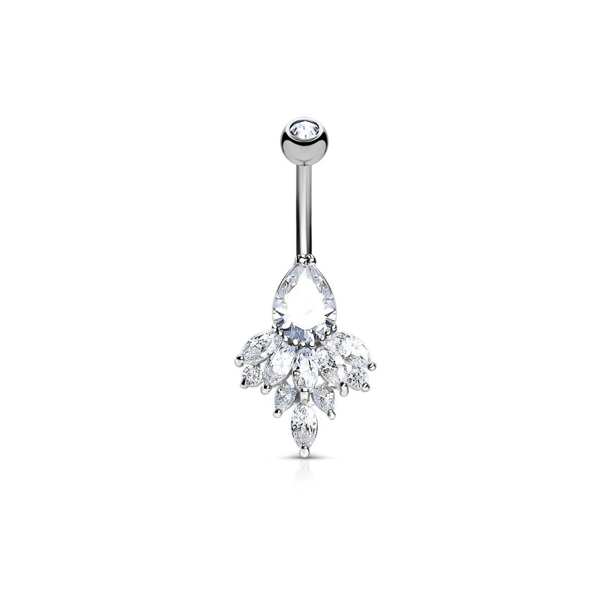 Teardrop Marquis Cluster Belly Ring - SkinKandy | Body Jewellery & Piercing Online Australia