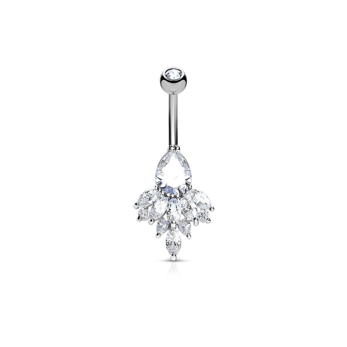 Teardrop Marquise Cluster Belly Ring
