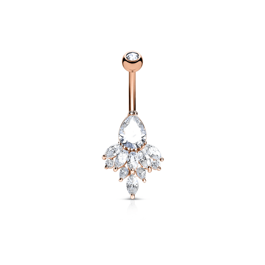 Teardrop Marquis Cluster Belly Ring - SkinKandy | Body Jewellery & Piercing Online Australia