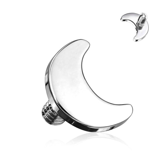 Titanium Crescent Moon Threaded Top - 16G - SkinKandy | Body Jewellery & Piercing Online Australia