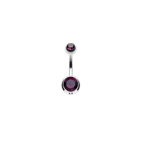 Implant Grade Titanium Cubic Zirconia Belly Bar