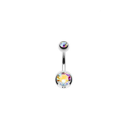 Titanium CZ Belly Bar