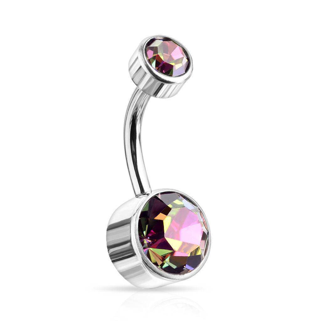 Titanium Belly Bar Internally Threaded with Gem - SkinKandy | Body Jewellery & Piercing Online Australia