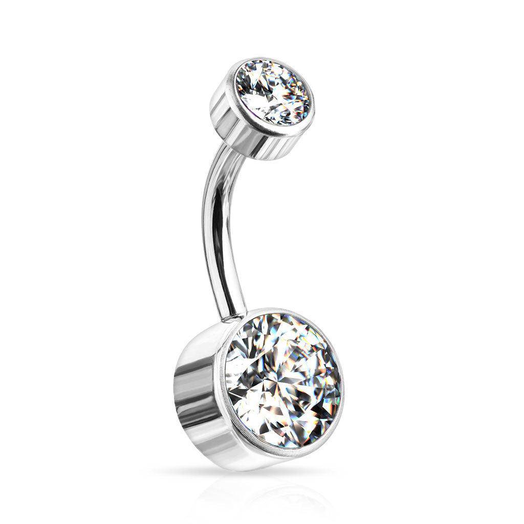 Titanium Belly Bar Internally Threaded with Gem - SkinKandy | Body Jewellery & Piercing Online Australia
