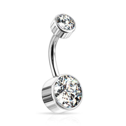 Titanium Belly Bar Internally Threaded with Gem - SkinKandy | Body Jewellery & Piercing Online Australia