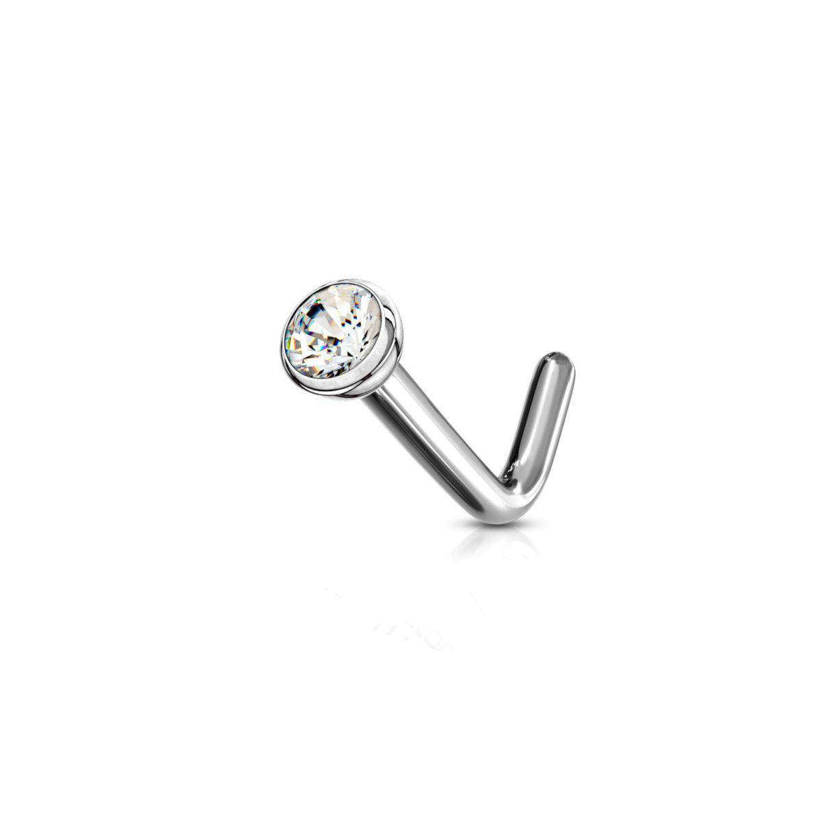 Titanium Nose Stud L Shape with Deep Set Micro Ball - SkinKandy | Body Jewellery & Piercing Online Australia