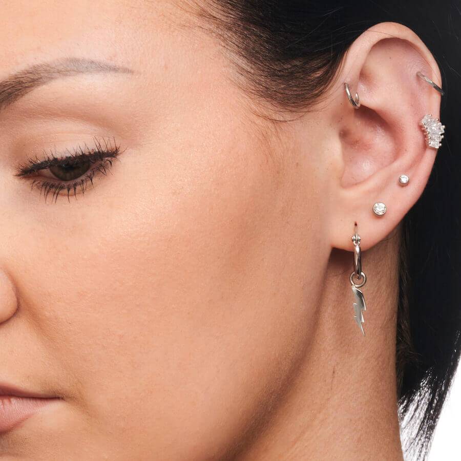 Bezel Set CZ Titanium Stud Earrings - Pair - SkinKandy | Body Jewellery & Piercing Online Australia