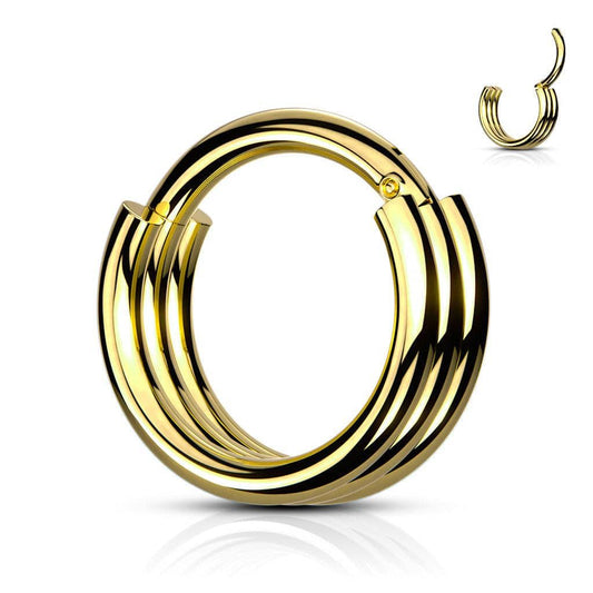 Triple Layered Hinged Segment Ring - SkinKandy | Body Jewellery & Piercing Online Australia