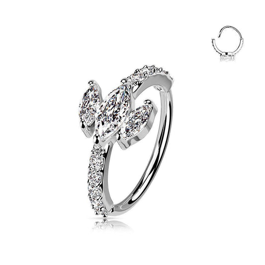 Triple Marquis CZ Bendable Ring - SkinKandy | Body Jewellery & Piercing Online Australia