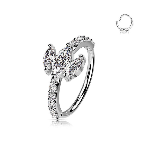 Triple Marquis CZ Bendable Ring