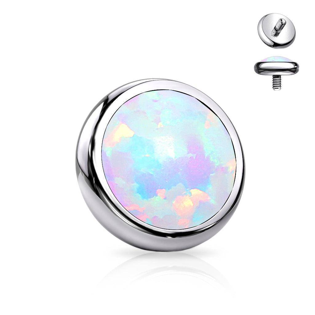 White Opal Titanium Internally Threaded Top - SkinKandy | Body Jewellery & Piercing Online Australia