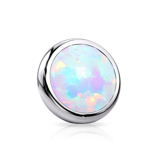 White Opal Titanium Internally Threaded Top - SkinKandy | Body Jewellery & Piercing Online Australia
